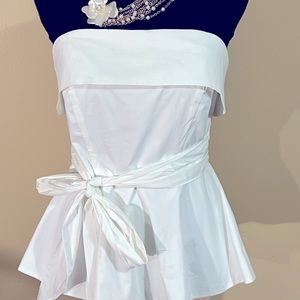 Classy front tie tube top.